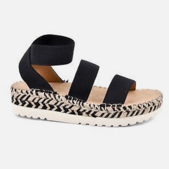 𝅺WHITE MOUNTAIN Black Sandals Size 9 1/2 M NEW - Picture 1 of 7
